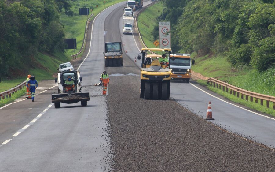 CCR MSVia prossegue com obras nas pistas da BR-163/MS nesta quinta-feira (21)