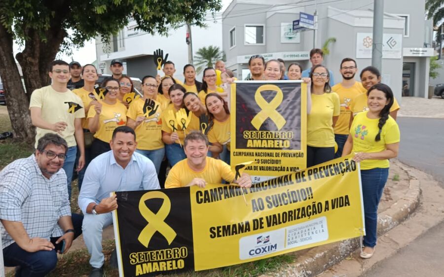 Prefeitura de Coxim encerra campanha  Setembro Amarelo com panfletagem