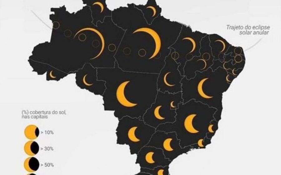 Eclipse solar anular poderá ser observado neste sábado