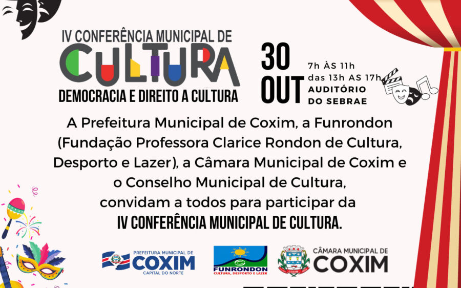 Coxim vai realizar a IV Conferência Municipal de Cultura