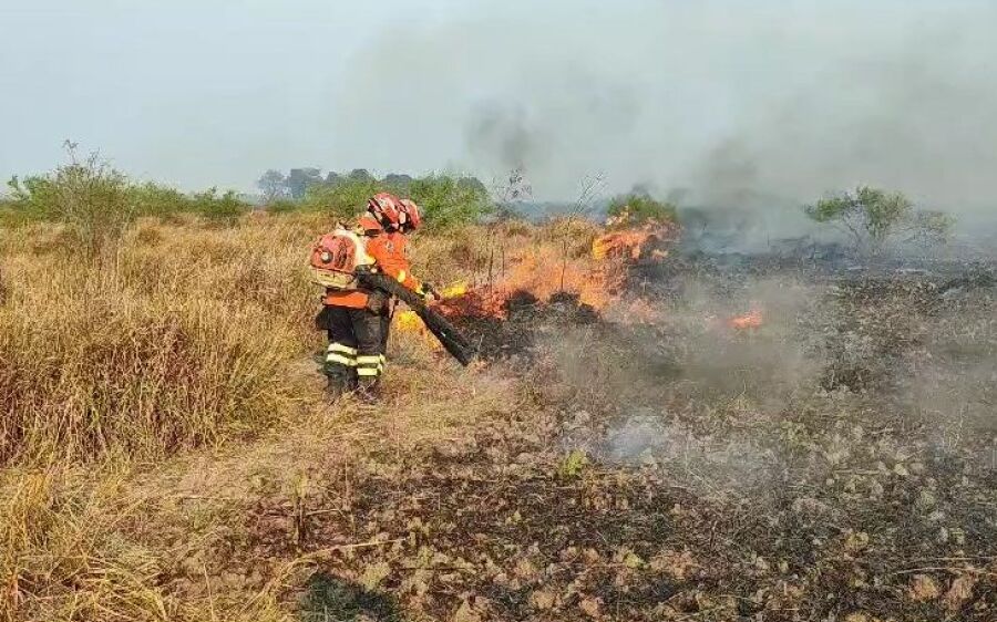 Bombeiros de MS atuam em três incêndios florestais no Pantanal