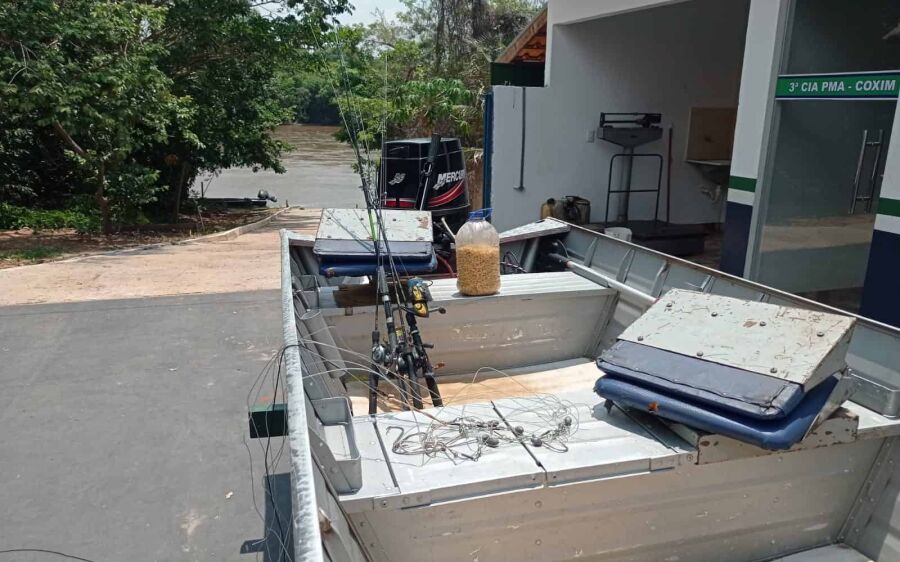 Homem é preso em flagrante por pesca ilegal na Cachoeira das Palmeiras, em Coxim