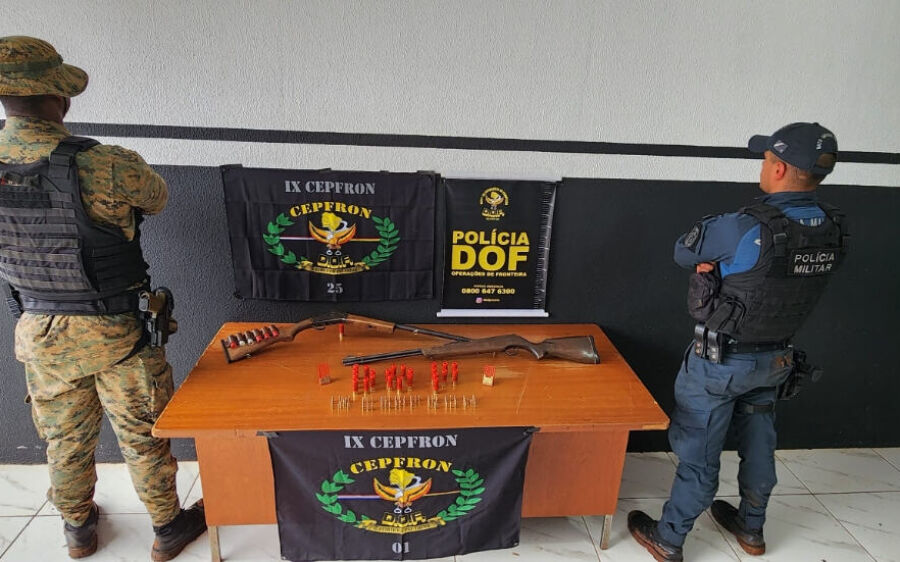 Homens com armas de fogo e munições são presos na MS-156, em Caarapó