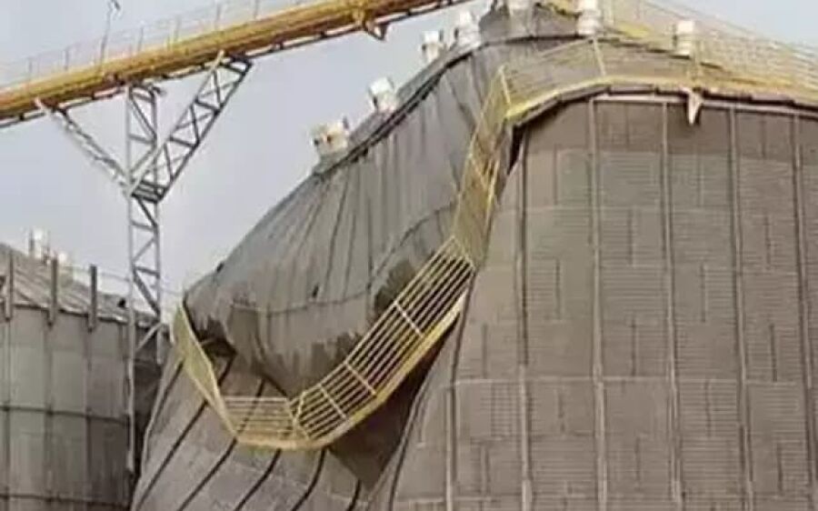 Temporal com ventos de 53 km/h derruba muro, árvores e causa estragos em silo