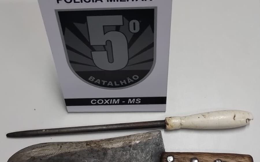 Polícia Militar prende homem por ameaçar esposa com faca em Coxim