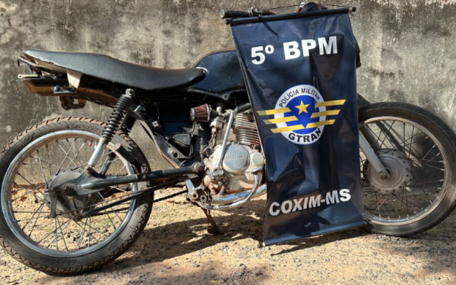 Polícia Militar apreende moto irregular em Coxim