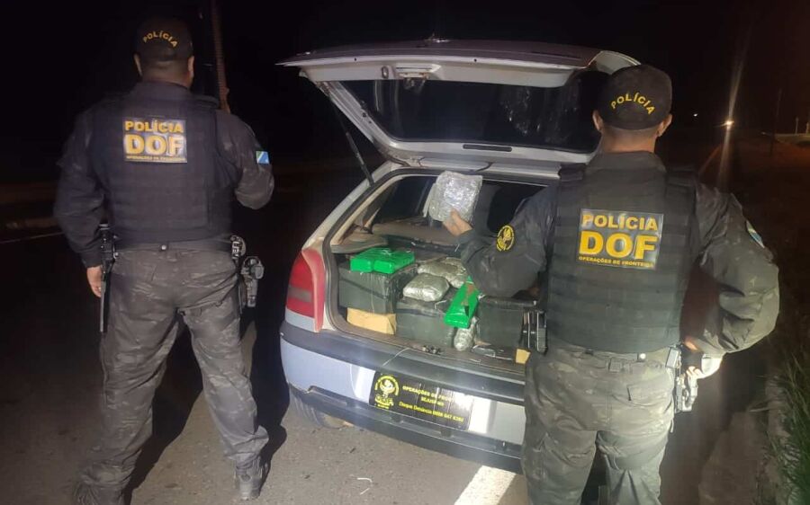 Veículo com mais de 300 quilos de maconha é apreendido na MS-395