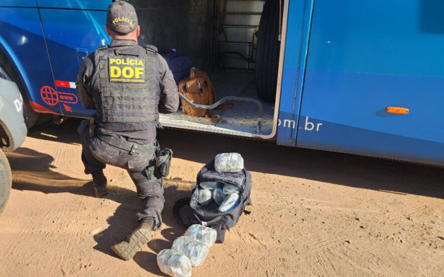 Passageiro de ônibus que seguia com droga para Campo Grande é preso na MS-156