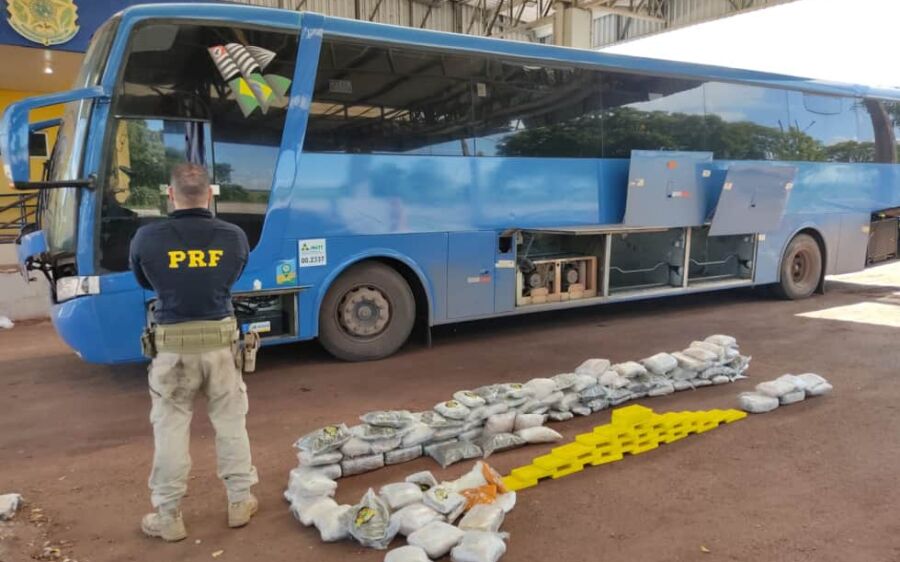 Motorista de ônibus é preso com skunk e cocaína na BR-262