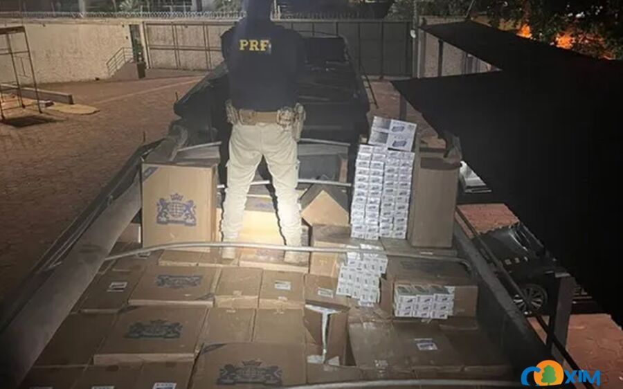 PRF apreende 250 mil maços de cigarros e 150kg de agrotóxicos em Coxim