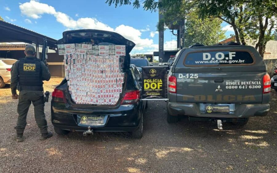 Veículo carregado com cigarros ilegais é apreendido na MS-164