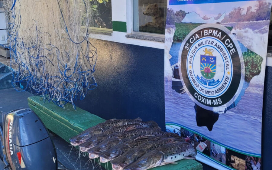 Pescadores são presos e multados por pesca predatória no rio Taquari