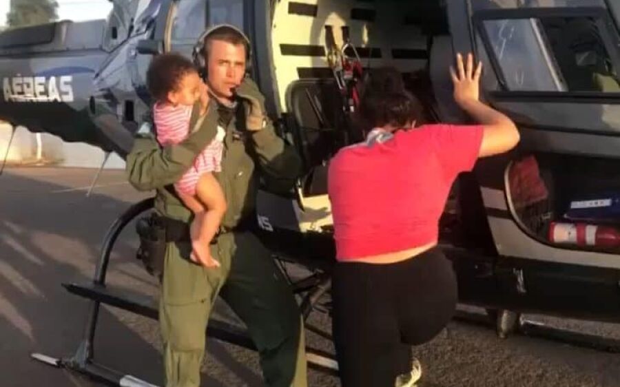 Helicóptero de MS ajuda no resgate de crianças e transporte de gestante no Rio Grande do Sul