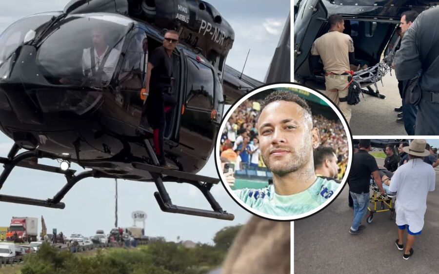 Helicóptero de Neymar chega em Porto Alegre para ajuda vítimas das enchentes.