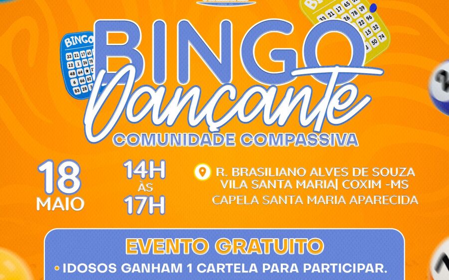 1° bingo dançante para idosos comunidades compassivas acontece sábado em Coxim