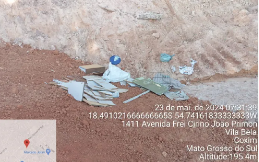 Prefeitura de Coxim e BTG pedem para moradores não jogar lixo nas obras do Buracão da Vila Bela