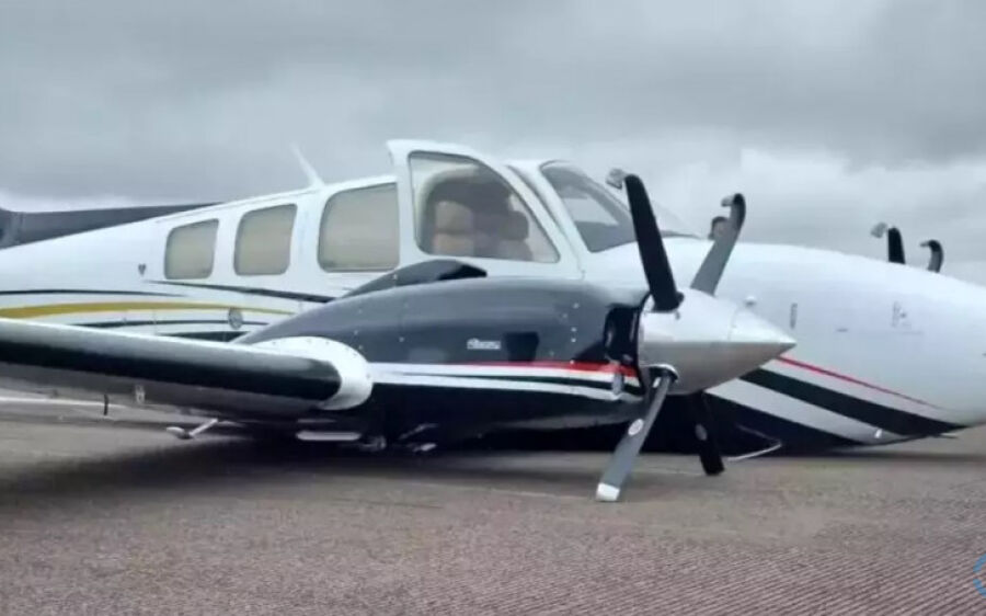 Avião da dupla Jads e Jadson faz pouso de barriga na Capital