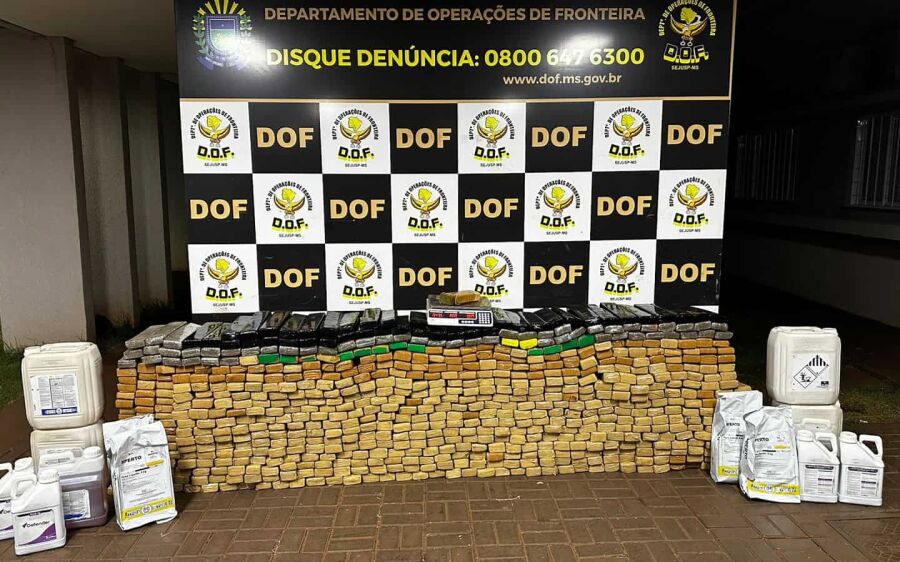 Mais de 600 quilos de maconha são apreendidos em um entreposto em Ponta Porã