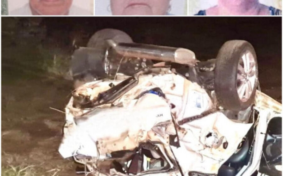 Três pessoas da mesma família morrem em capotamento na BR-060