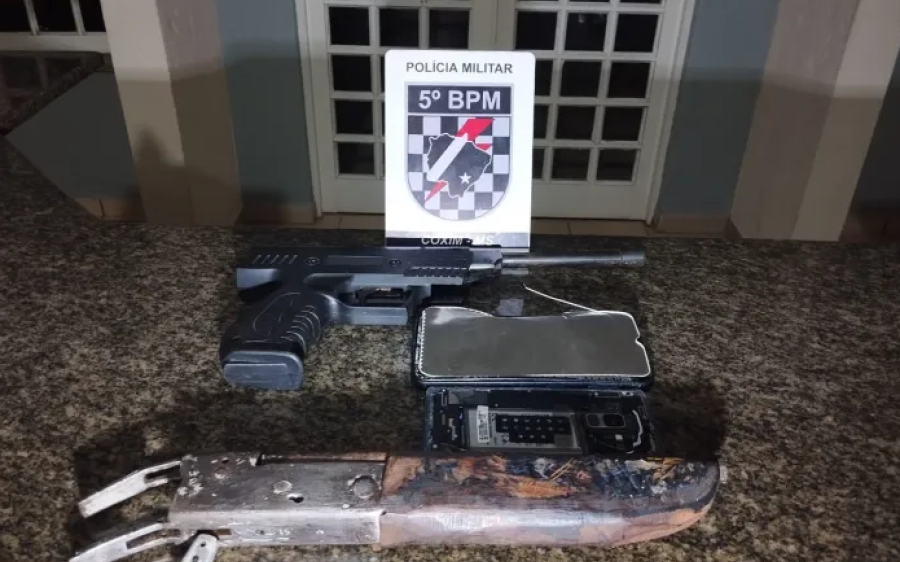 Polícia Militar Apreende Armas de Fogo após denúncia de violência doméstica em Coxim