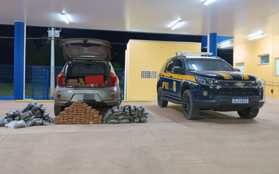 Homem tenta fugir de abordagem da PRF e acaba preso com 234 Kg de maconha