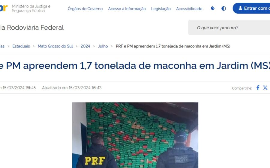 Caminhonete que capotou com 1,7 tonelada de maconha não foi em Coxim