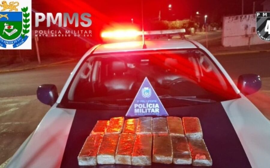 Mula Pantaneira é presa com 14 tijolos de maconha na rota Coxim/Chapadão do Sul pela Polícia Militar