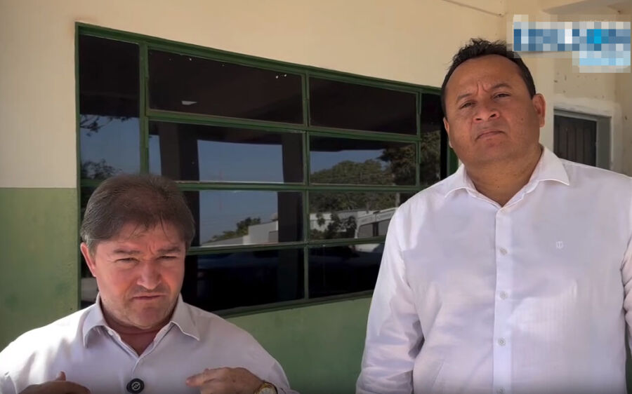 Prefeito Edilson Magro e o vice-prefeito Flávio Dias visitam unidades de saúde em Coxim 