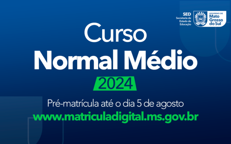 Período de pré-matrícula para o curso Normal Médio termina no dia 5 de agosto