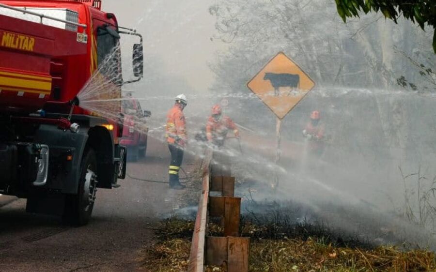 Chuva de 20 mm chega a várias regiões do Pantanal e ajuda a controlar incêndios florestais em MS