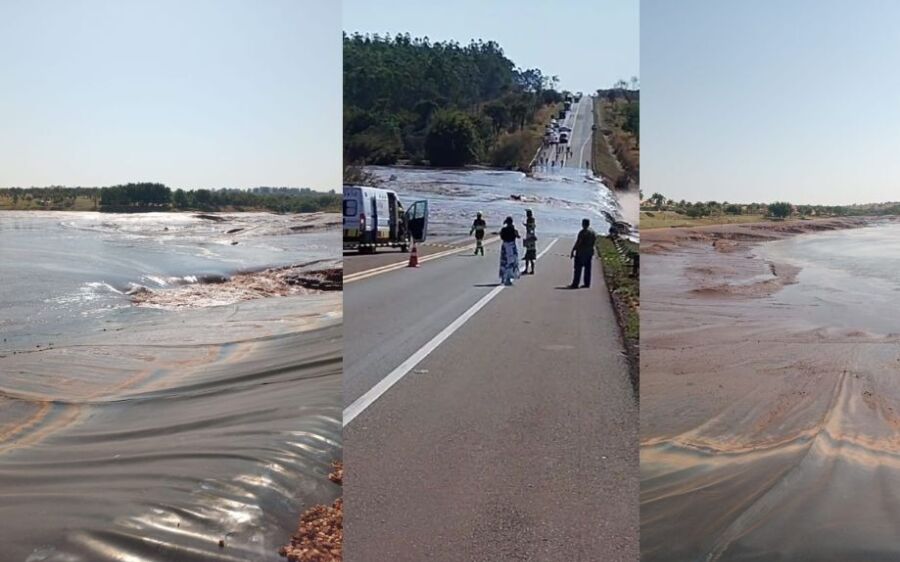 Barragem fica a 8 km de rodovia e prefeito de Jaraguari diz não entender motivo de rompimento
