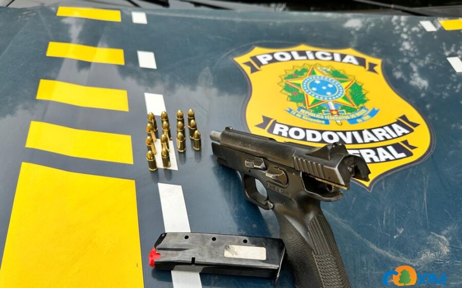 Homem é detido com pistola e munições na BR-359 em Coxim