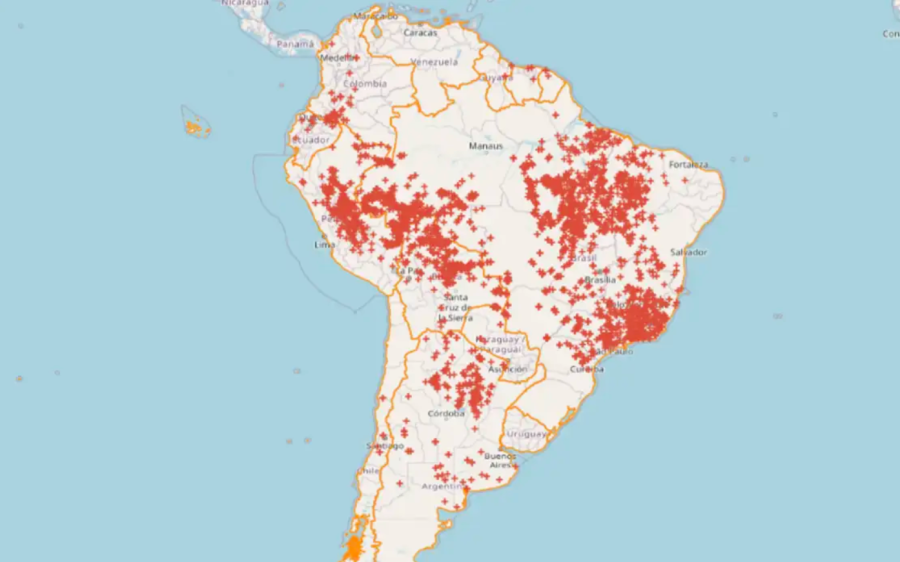Brasil concentra 71,9% das queimadas na América do Sul nas últimas 48h