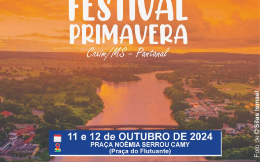 Festival Primavera celebra a cultura em Coxim nos dias 11 e 12 de outubro