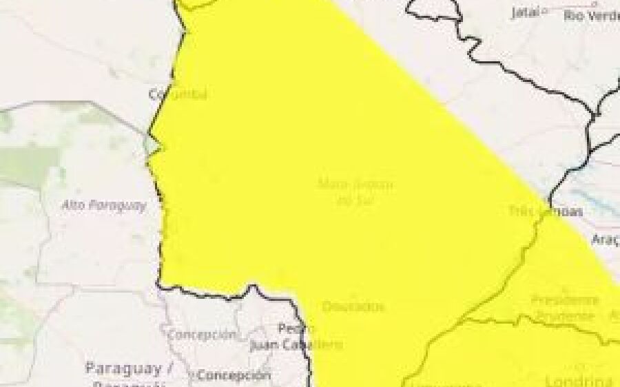 Alerta de tempestade atinge Coxim e mais  70 municípios de MS