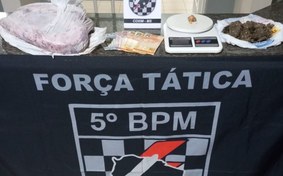 Polícia Militar fecha ponto de tráfico de drogas em Coxim