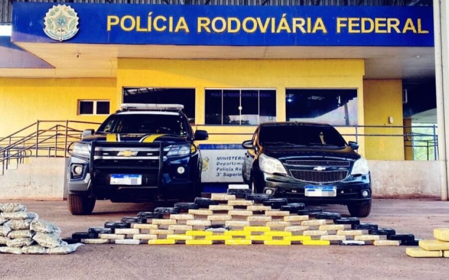 Dois indivíduos presos com 85 Kg de cocaína e skunk na BR-262