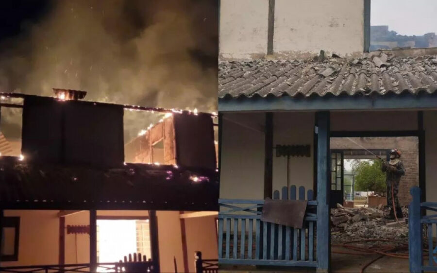 Incêndio destrói sede de fazenda Berenice no Pantanal de Nhecolândia
