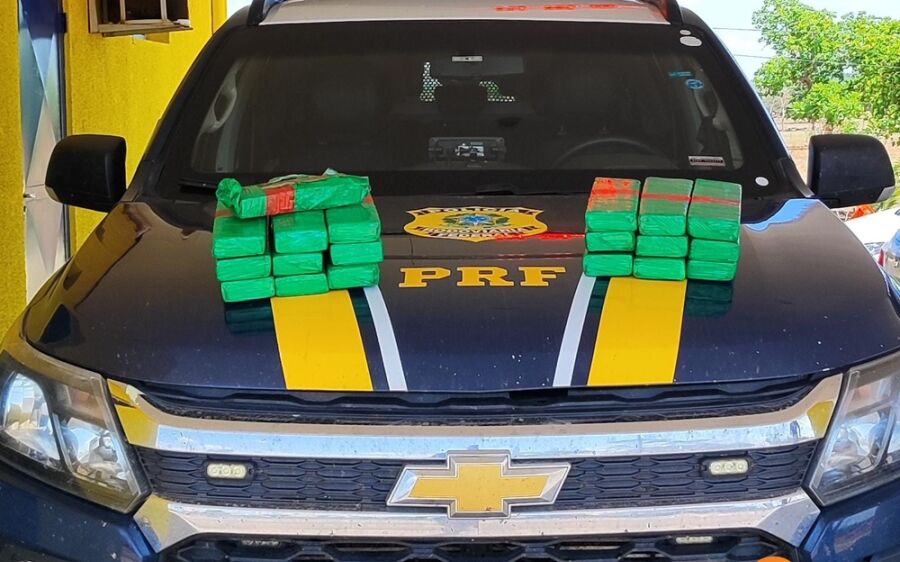 PRF apreende 16,4 kg de maconha em abordagem ana BR-163, em Coxim
