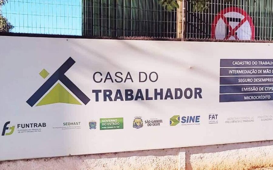 Casa do Trabalhador anuncia diversas oportunidades de emprego em São Gabriel do Oeste nesta quarta